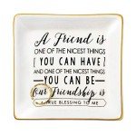 JoycuFF Trinket Dishes for Jewelry Friend Bff Birthday Christmas Gift Jewelry Tray for Rings Necklaces Bracelets Earrings a Friend is One of the Nicest Things