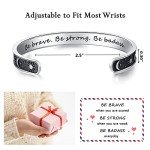 TONY & SANDY Friend Gifts for Women Christmas Stocking Stuffers Adults Be Brave Be Strong Be Badass Inspirational Bracelet Daughter Granddaughter Motivational Anxiety Sober Sun Moon Basket