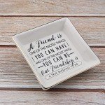 JoycuFF Trinket Dishes for Jewelry Friend Bff Birthday Christmas Gift Jewelry Tray for Rings Necklaces Bracelets Earrings a Friend is One of the Nicest Things