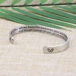 JoycuFF In Memorial Gifts for Loss of Mother Memorial Bracelet Grief Jewelry Sympathy Cuff Remembrance Bangle (You left me beautiful memories,your love is still my guide)