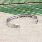 JoycuFF In Memorial Gifts for Loss of Mother Memorial Bracelet Grief Jewelry Sympathy Cuff Remembrance Bangle (You left me beautiful memories,your love is still my guide)