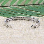 JoycuFF In Memorial Gifts for Loss of Mother Memorial Bracelet Grief Jewelry Sympathy Cuff Remembrance Bangle (You left me beautiful memories,your love is still my guide)