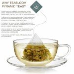 Teabloom Organic Lemon Mint Chamomile Pyramid Tea Presentation Box, 12 Herbal Tea Blends, Whole-Leaf Pyramid Tea Sachets