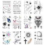 Everjoy Bohemian-inspired Realistic Temporary Tattoos for Women and Men - Waterproof, Long-lasting, and Meaningful Tattoo Designs including Butterfly, Moon, Sun, Love, Letters and Words
