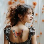 Everjoy Realistic Watercolor Butterfly Temporary Tattoo Stickers - Waterproof Fake Tattoos Body Decorations for Women and Girls