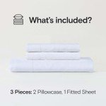 Sijo Stone Washed 100% Organic French Linen Bed Sheet Set, GOTS Certified Organic, Best Cooling Linen Sheet Award by Sleep Foundation 3pc Set - 2 Pillowcases and 1 Fitted Sheet (Snow, King)