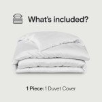 SIJO AiryWeight Tencel Duvet Cover, 100% Lyocell Derived from Eucalyptus, Buttery Soft, Best Cooling Sheets by Architectural Digest (Snow, Full/Queen 90"x90")