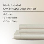 Sijo AiryWeight Tencel Sheet Set, 100% Lyocell Derived from Eucalyptus, Buttery Soft, Architectural Digest 2022 Best Cooling Sheets Winner - 3pc - 2 Pillowcases 1 Fitted (Fog, Queen)