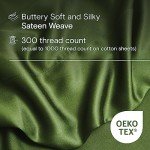 DOZ Sheet Set, 100% Viscose derived from Bamboo, Organically Grown, Buttery Soft, Cooling Sheets, High GSM, Deep Pockets - 3 Piece - 2 Pillowcases 1 Fitted Sheet (Forest, Queen)