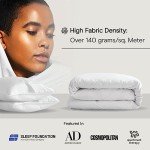 DOZ Duvet Cover Set, 100% Viscose derived from Bamboo, Organically Grown, Buttery Soft, Cooling Duvet Covers, High GSM, 1 Duvet Cover and 2 Pillowcases, 90"x90" (Snow, Full/Queen)