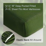 DOZ Sheet Set, 100% Viscose derived from Bamboo, Organically Grown, Buttery Soft, Cooling Sheets, High GSM, Deep Pockets - 3 Piece - 2 Pillowcases 1 Fitted Sheet (Forest, Queen)