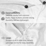 SIJO AiryWeight Tencel Duvet Cover, 100% Lyocell Derived from Eucalyptus, Buttery Soft, Best Cooling Sheets by Architectural Digest (Snow, Full/Queen 90"x90")
