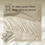 Sijo AiryWeight Tencel Sheet Set, 100% Lyocell Derived from Eucalyptus, Buttery Soft, Architectural Digest 2022 Best Cooling Sheets Winner - 3pc - 2 Pillowcases 1 Fitted (Fog, Queen)