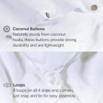 Sijo Premium Stone Washed 100% Organic French Linen Duvet Cover, GOTS Certified Organic, Small Batch Sourced from Normandy, Breathable and Durable (Snow, Full/Queen)
