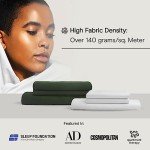 DOZ Sheet Set, 100% Viscose derived from Bamboo, Organically Grown, Buttery Soft, Cooling Sheets, High GSM, Deep Pockets - 3 Piece - 2 Pillowcases 1 Fitted Sheet (Forest, Queen)