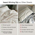 SIJO AiryWeight Tencel Duvet Cover, 100% Lyocell Derived from Eucalyptus, Buttery Soft, Best Cooling Sheets by Architectural Digest (Snow, Full/Queen 90"x90")