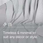 DOZ by SIJO 50% Viscose Derived from Bamboo and 50% Cotton Blend Full-Queen Summer Waffle Lightweight Bed Blanket, Dove
