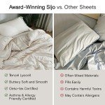 Sijo AiryWeight Tencel Sheet Set, 100% Lyocell Derived from Eucalyptus, Buttery Soft, Architectural Digest 2022 Best Cooling Sheets Winner - 3pc - 2 Pillowcases 1 Fitted (Fog, Queen)
