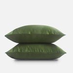 DOZ by SIJO Pillowcase Set, 100% Viscose derived from Organically Grown Bamboo, Buttery Soft, Silky, Breathable, Cooling, Oeko-TEX, High GSM, 2-Pack, Envelope Closure (Queen, Forest)