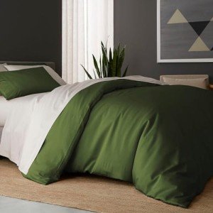 DOZ Sheet Set + Duvet Cover Set. 1 Fitted Sheet, 1 Top Sheet, 1 Duvet Cover, 2 Pillowcases, 2 Shams (Forest, Queen)