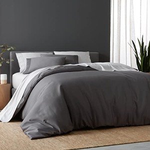 DOZ Sheet Set + Duvet Cover Set. 1 Fitted Sheet, 1 Top Sheet, 1 Duvet Cover, 2 Pillowcases, 2 Shams. (Storm, Queen)