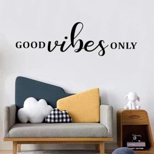 SEATUNE Office Quotes Wall Decals - Inspirational Positive Motivational Wall Stickers - School Classroom Workplace Home Vinyl Art Wall Decor - Good Vibes Only 35"X9.8"