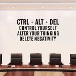 SEATUNE Office Gym Motivational Wall Decals - Inspirational Quotes Wall Stickers - Office Desk School Classroom Positive Home Vinyl Art Wall Decor - CTRL+ALT+DEL 36.2"X19"