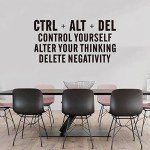 SEATUNE Office Gym Motivational Wall Decals - Inspirational Quotes Wall Stickers - Office Desk School Classroom Positive Home Vinyl Art Wall Decor - CTRL+ALT+DEL 36.2"X19"