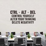 SEATUNE Office Gym Motivational Wall Decals - Inspirational Quotes Wall Stickers - Office Desk School Classroom Positive Home Vinyl Art Wall Decor - CTRL+ALT+DEL 36.2"X19"