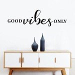 SEATUNE Office Quotes Wall Decals - Inspirational Positive Motivational Wall Stickers - School Classroom Workplace Home Vinyl Art Wall Decor - Good Vibes Only 35"X9.8"