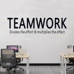 SEATUNE X-Large Office Quotes Wall Decals - Teamwork Inspirational Positive Motivational Wall Sticker - Home Vinyl Art Wall Decor - Teamwork Divides The Effort & Multiplies The Effect 45"X16"