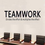 SEATUNE X-Large Office Quotes Wall Decals - Teamwork Inspirational Positive Motivational Wall Sticker - Home Vinyl Art Wall Decor - Teamwork Divides The Effort & Multiplies The Effect 45"X16"