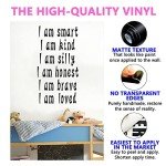 SEATUNE Wall Decals for Kids, Wall Stickers for Girls, Playroom Nursery Classroom School Living Room Bedroom Boys Baby Toddlers Words Family Home Art Vinyl Wall Decor, I Am Smart 15"X28.6"
