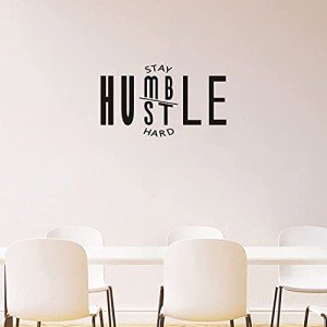 SEATUNE Wall Decor for Men, Wall Decals for Living Room, Inspirational Motivational Yoga Office Bedroom Dorm Positive Women Quotes Saying Vinyl Art Decor Home Sticker Stay Humble Hustle Hard 28"X16"