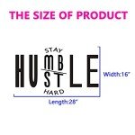 SEATUNE Wall Decor for Men, Wall Decals for Living Room, Inspirational Motivational Yoga Office Bedroom Dorm Positive Women Quotes Saying Vinyl Art Decor Home Sticker Stay Humble Hustle Hard 28"X16"