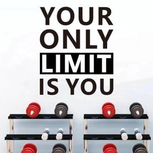 SEATUNE Large Motivational Gym Wall Decals - Inspirational Quotes Office Wall Stickers - School Classroom Home Garage Vinyl Art Wall Decor - Your Only Limit is You 25"X30"