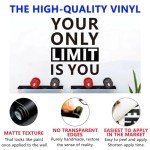 SEATUNE Large Motivational Gym Wall Decals - Inspirational Quotes Office Wall Stickers - School Classroom Home Garage Vinyl Art Wall Decor - Your Only Limit is You 25"X30"