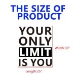 SEATUNE Large Motivational Gym Wall Decals - Inspirational Quotes Office Wall Stickers - School Classroom Home Garage Vinyl Art Wall Decor - Your Only Limit is You 25"X30"