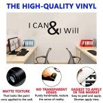 SEATUNE Gym Inspirational Quotes Wall Decals - Positive Motivational Office Wall Stickers - Workplace Home Vinyl Art Wall Decor - I CAN & I Will 45"X12.6"