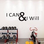 SEATUNE Gym Inspirational Quotes Wall Decals - Positive Motivational Office Wall Stickers - Workplace Home Vinyl Art Wall Decor - I CAN & I Will 45"X12.6"