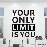 SEATUNE Large Motivational Gym Wall Decals - Inspirational Quotes Office Wall Stickers - School Classroom Home Garage Vinyl Art Wall Decor - Your Only Limit is You 25"X30"