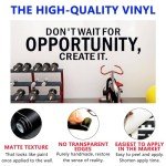 SEATUNE Motivational Gym Wall Decals - Inspirational Quotes Positive Office Wall Stickers - Bedroom Home Garage Vinyl Art Wall Decor - Don't Wait for Opportunity, Create It 45"X12.6"