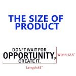 SEATUNE Motivational Gym Wall Decals - Inspirational Quotes Positive Office Wall Stickers - Bedroom Home Garage Vinyl Art Wall Decor - Don't Wait for Opportunity, Create It 45"X12.6"