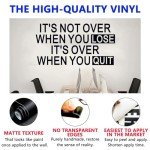SEATUNE Gym Inspirational Quotes Wall Stickers - Positive Motivational Office Wall Decals - Workplace Home Vinyl Art Wall Decor - It's Not Over When You Lose It's Over When You Quit 28.6"X15"