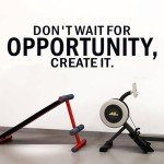 SEATUNE Motivational Gym Wall Decals - Inspirational Quotes Positive Office Wall Stickers - Bedroom Home Garage Vinyl Art Wall Decor - Don't Wait for Opportunity, Create It 45"X12.6"