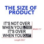 SEATUNE Gym Inspirational Quotes Wall Stickers - Positive Motivational Office Wall Decals - Workplace Home Vinyl Art Wall Decor - It's Not Over When You Lose It's Over When You Quit 28.6"X15"