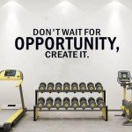 SEATUNE Motivational Gym Wall Decals - Inspirational Quotes Positive Office Wall Stickers - Bedroom Home Garage Vinyl Art Wall Decor - Don't Wait for Opportunity, Create It 45"X12.6"