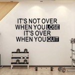 SEATUNE Gym Inspirational Quotes Wall Stickers - Positive Motivational Office Wall Decals - Workplace Home Vinyl Art Wall Decor - It's Not Over When You Lose It's Over When You Quit 28.6"X15"