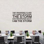 SEATUNE Women Teens Girls Wall Decals - Inspirational Quotes Wall Stickers - Positive Motivational Encouragement Home Vinyl Wall Decor - They Whispered to Her You Cannot Withstand The Storm 28.6"X15"