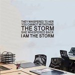 SEATUNE Women Teens Girls Wall Decals - Inspirational Quotes Wall Stickers - Positive Motivational Encouragement Home Vinyl Wall Decor - They Whispered to Her You Cannot Withstand The Storm 28.6"X15"